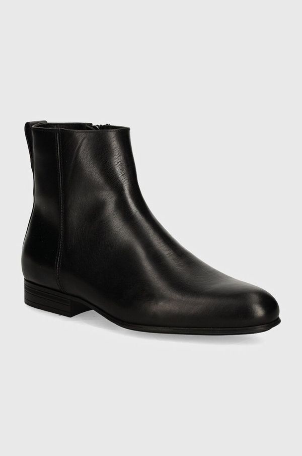 Calvin Klein Usnjeni čevlji Calvin Klein HM0HM01501 moški, črna barva, BOOT W ZIP LTH