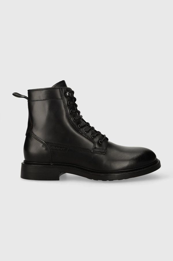 Gant Usnjeni čevlji Gant Millbro moški, črna barva, 27641414.G00