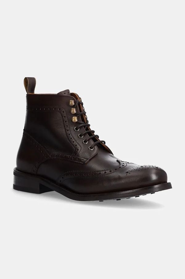 Hackett London Usnjeni čevlji Hackett London JAME BROGUEBOOT moški, rjava barva, HMS21425