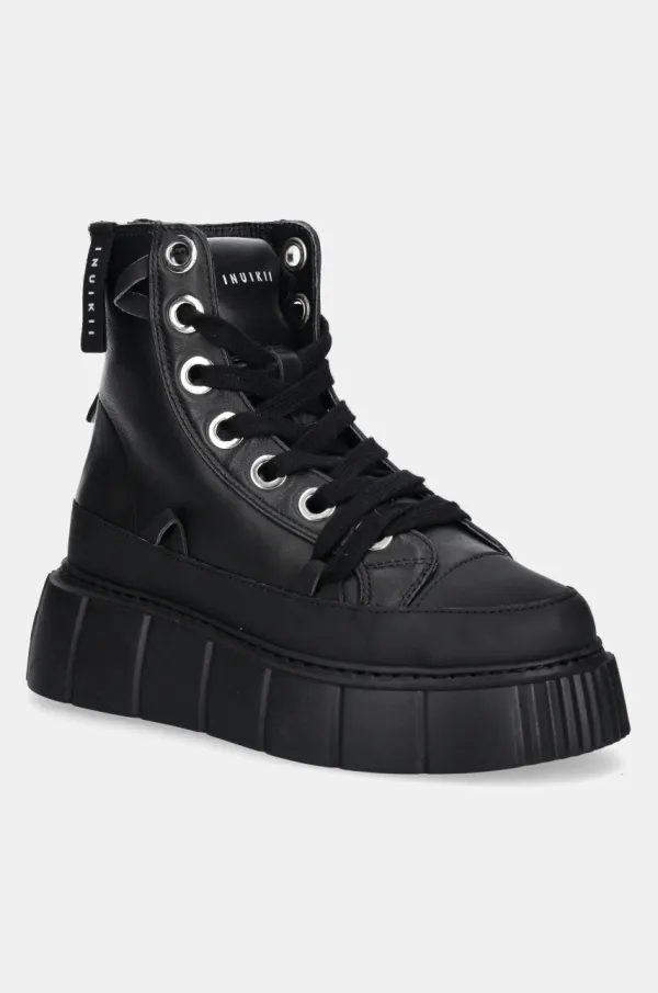 Inuikii Usnjeni čevlji Inuikii Leather Matilda ženski, črna barva, 1001.002.0042.000 / 35203-033