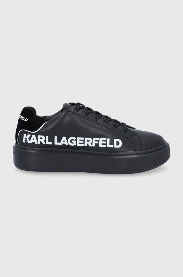 Karl Lagerfeld Usnjeni čevlji Karl Lagerfeld črna barva