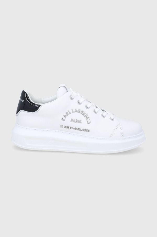 Karl Lagerfeld Usnjeni čevlji Karl Lagerfeld Kapri Mens bela barva