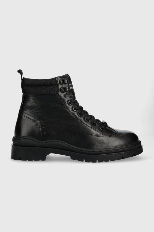 Pepe Jeans Usnjeni čevlji Pepe Jeans Brad Hiker Boot moški, črna barva