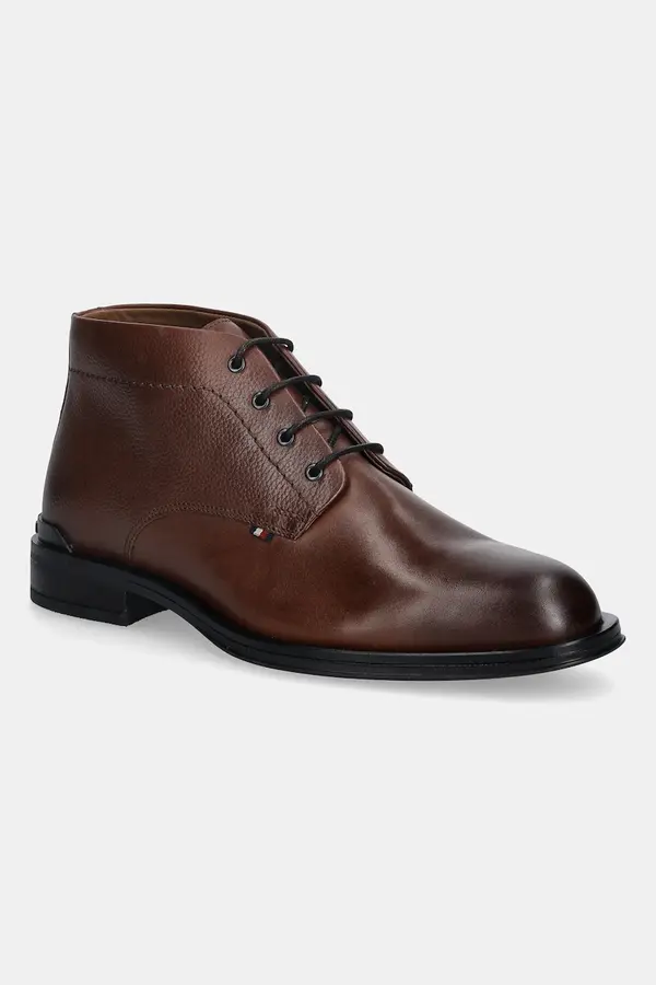 Tommy Hilfiger Usnjeni čevlji Tommy Hilfiger CORPORATE HILFIGER LTH BOOT