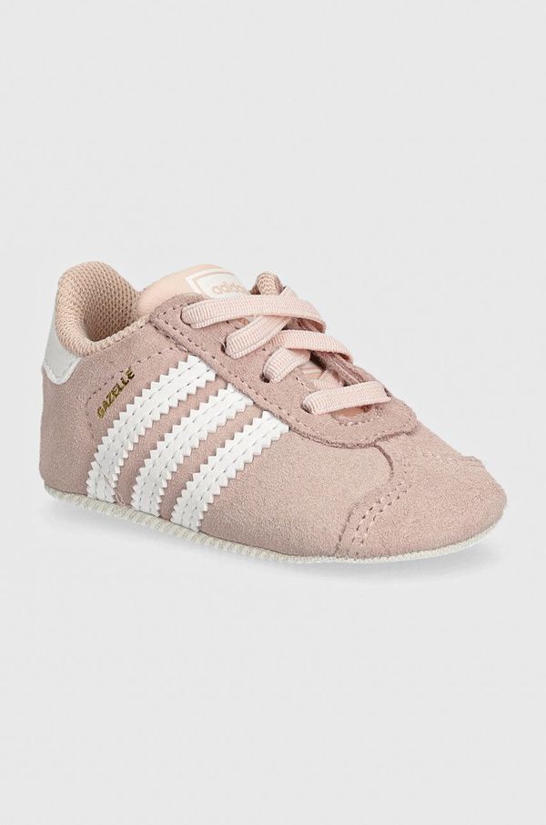 adidas Originals Usnjeni čevlji za dojenčka adidas Originals GAZELLE CRIB roza barva, JI2045