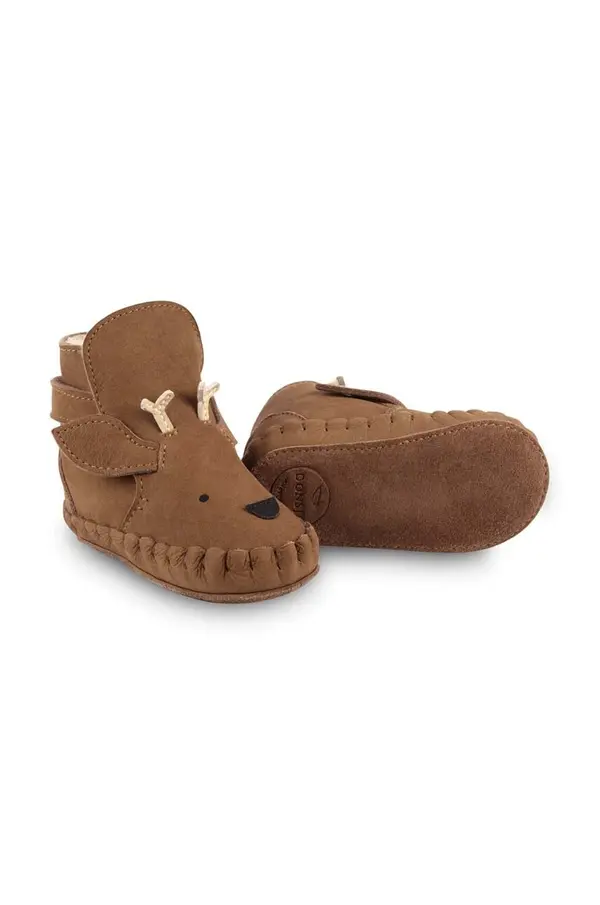 Donsje Usnjeni čevlji za dojenčka Donsje Kapi Special Booties Stag