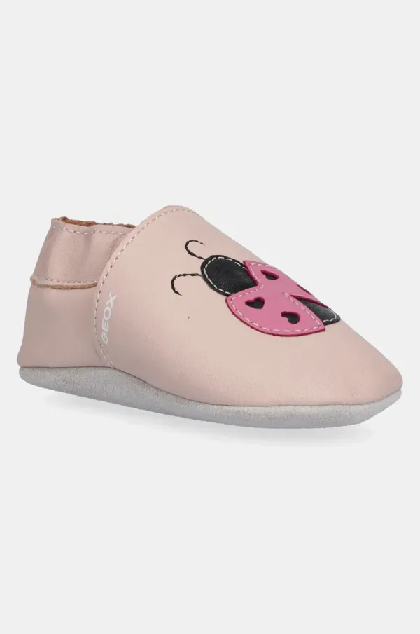 Geox Usnjeni čevlji za dojenčka Geox GLOVIEDOO oranžna barva, B4668B.00085