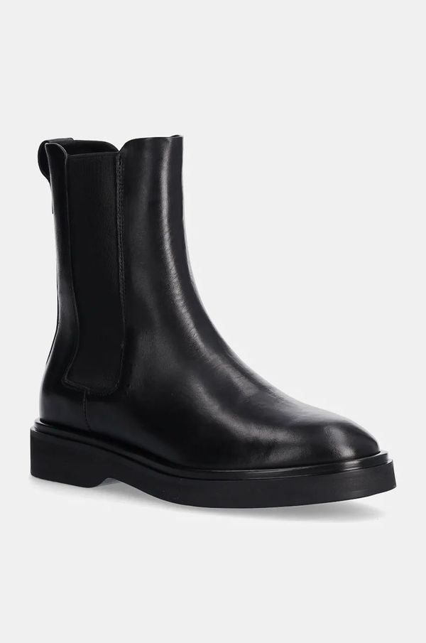 Calvin Klein Usnjeni chelsea Calvin Klein FLAT CHELSEA BOOT LTH ženski, črna barva, HW0HW02180