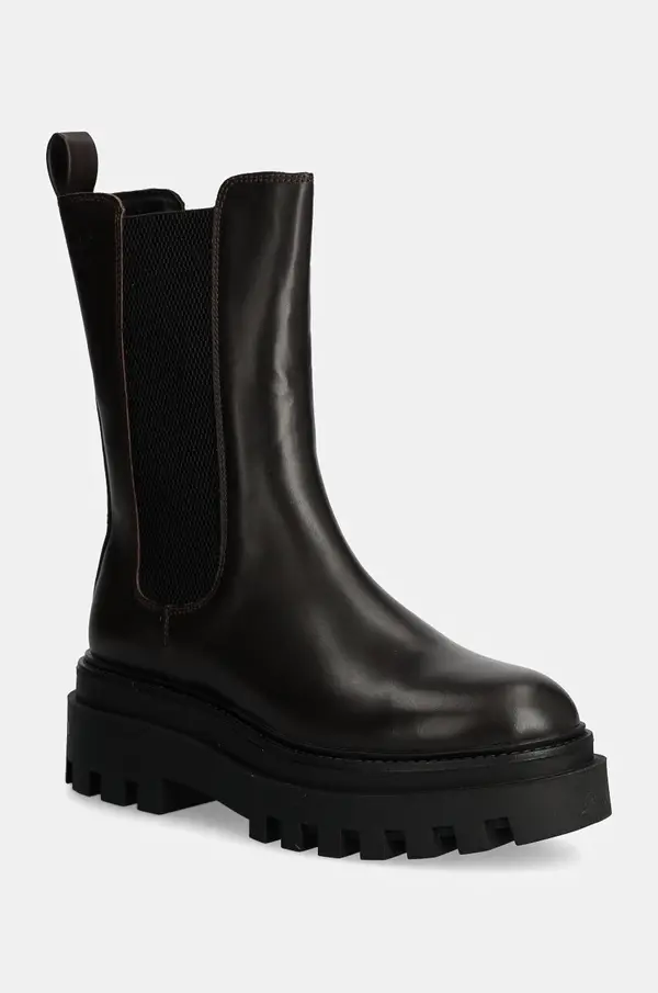 Calvin Klein Jeans Usnjeni chelsea Calvin Klein Jeans FLATFORM CHELSEA BOOT MG LTH