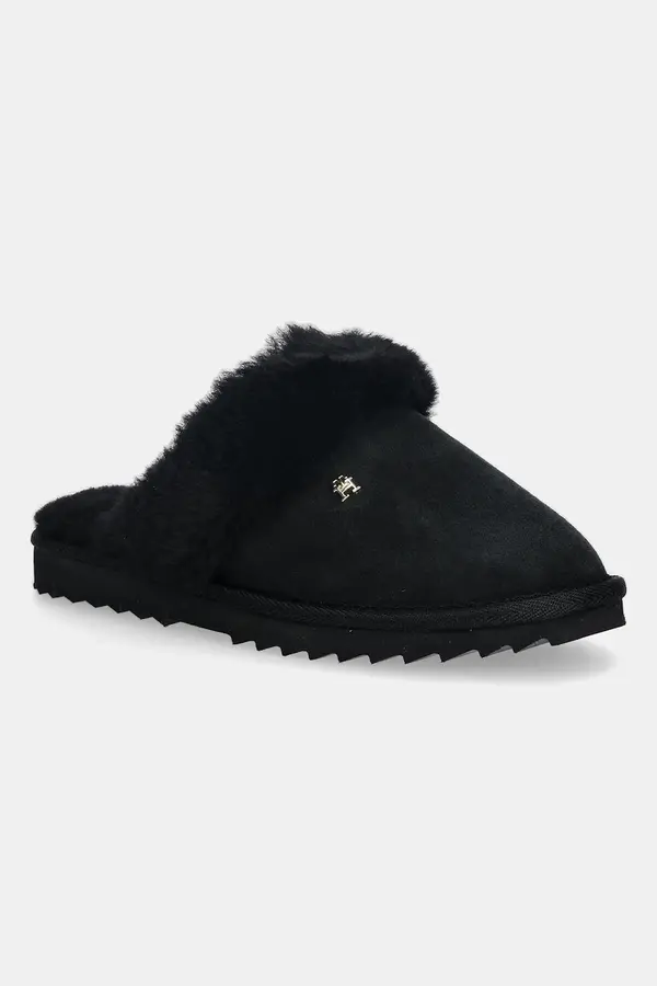 Tommy Hilfiger Usnjeni copati Tommy Hilfiger TH SHEARLING HOUSE SHOE