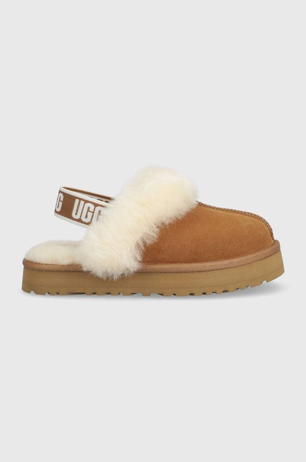 Ugg Usnjeni copati UGG Funkette rjava barva