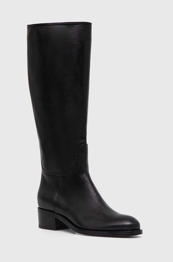 AGL Usnjeni elegantni škornji AGL Georgia ženski, črna barva, D777501PCDESER0000