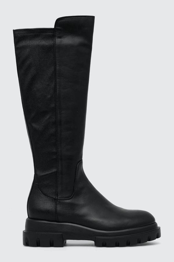 AGL Usnjeni elegantni škornji AGL MALIKA ženski, črna barva, D756564PGKA1121049