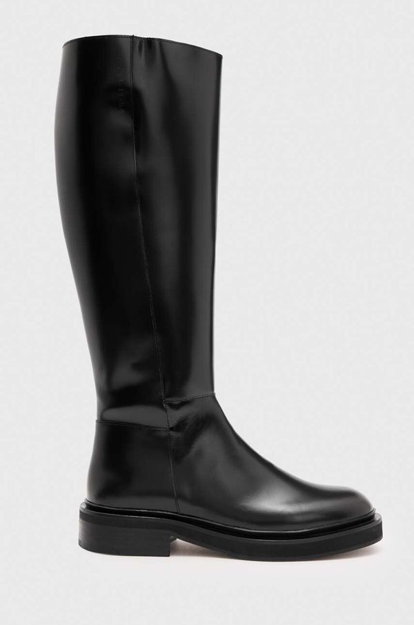 AllSaints Usnjeni elegantni škornji AllSaints MILO ženski, črna barva, WF587X