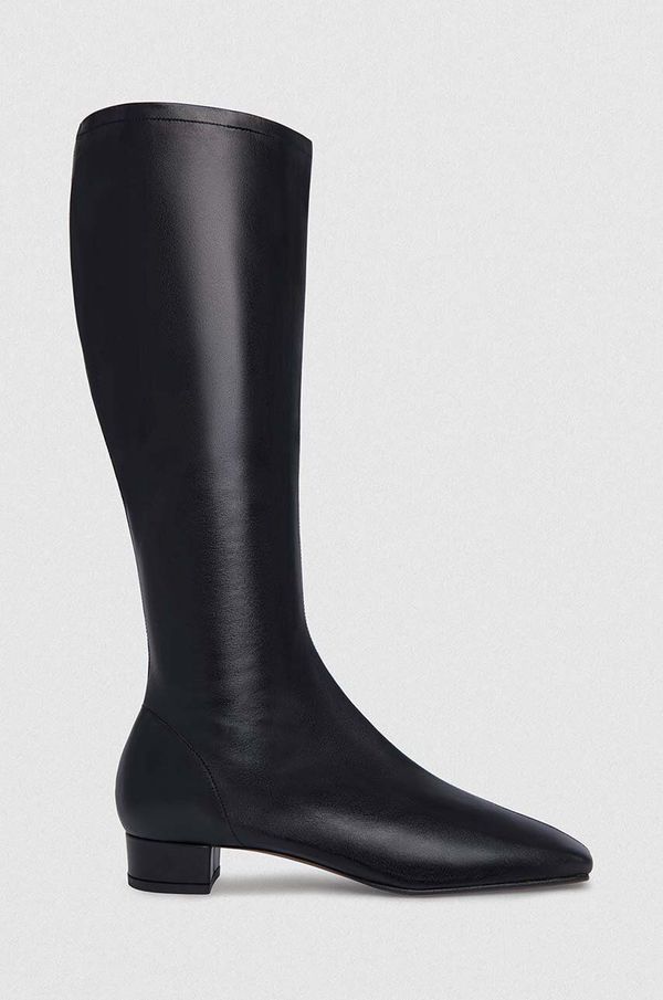 By Far Usnjeni elegantni škornji By Far Edie ženski, črna barva, 19FWEDIDBLL