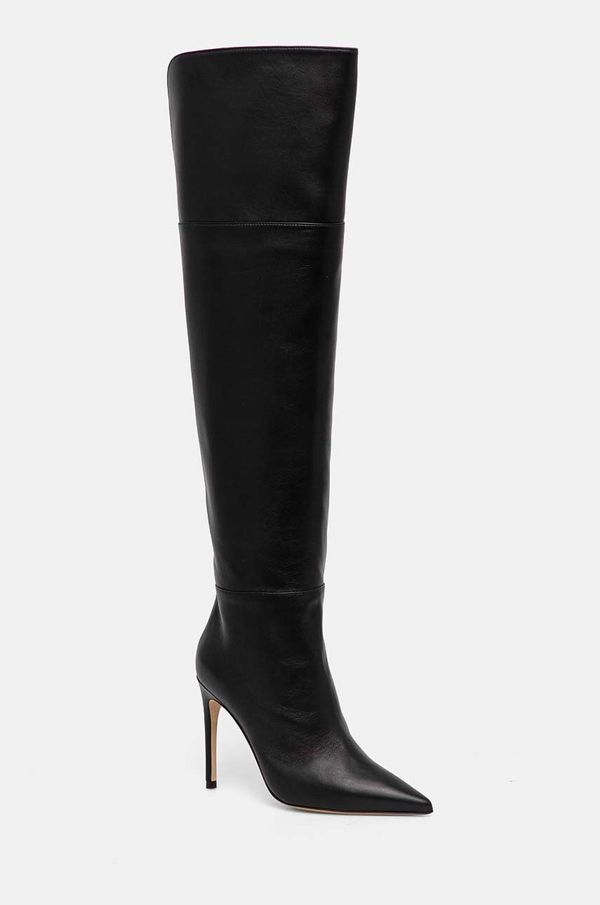 Elisabetta Franchi Usnjeni elegantni škornji Elisabetta Franchi ženski, črna barva, SA08L46E2