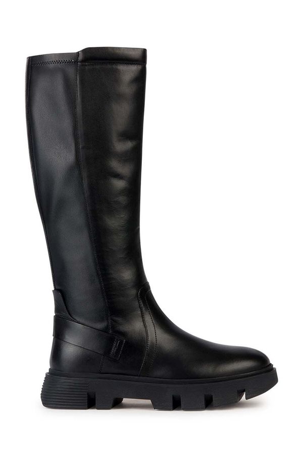 Geox Usnjeni elegantni škornji Geox D VILDE A ženski, črna barva, D36UAA 085KB C9999