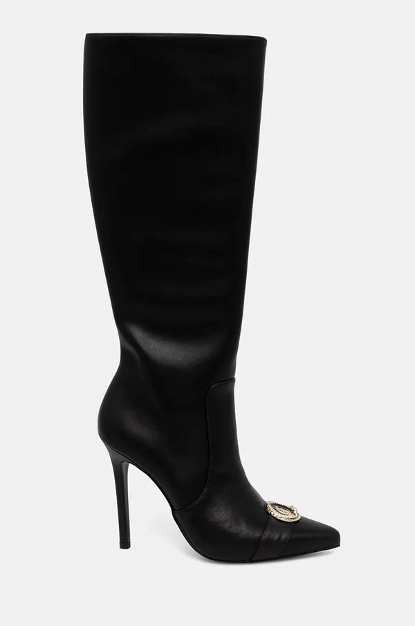 Just Cavalli Usnjeni elegantni škornji Just Cavalli ženski, črna barva, 77RA3S06