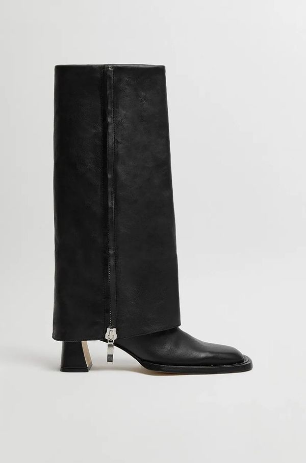 Miista Usnjeni elegantni škornji Miista Bellamy ženski, črna barva, MI_5586