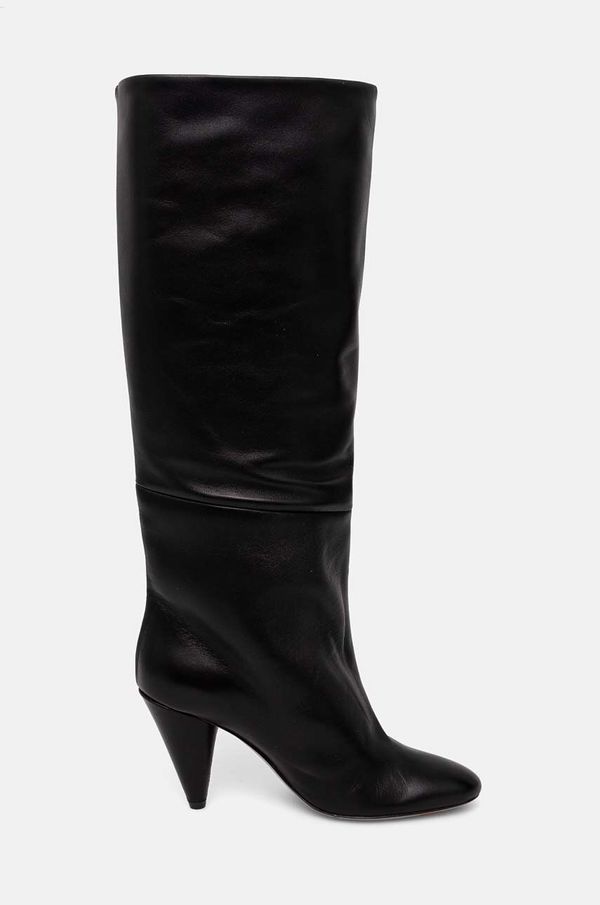 Proenza Schouler Usnjeni elegantni škornji Proenza Schouler Cone ženski, črna barva, PS43031A