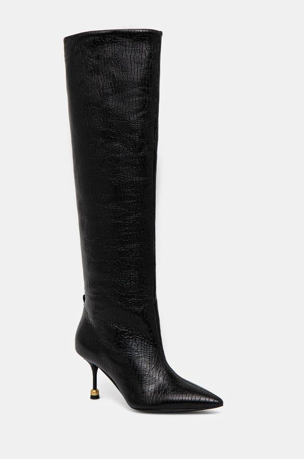 Vanda Novak Usnjeni elegantni škornji Vanda Novak Kaja ženski, črna barva