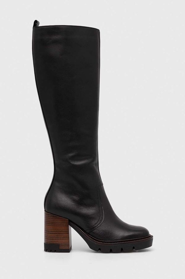 Wojas Usnjeni elegantni škornji Wojas ženski, črna barva, 7105051