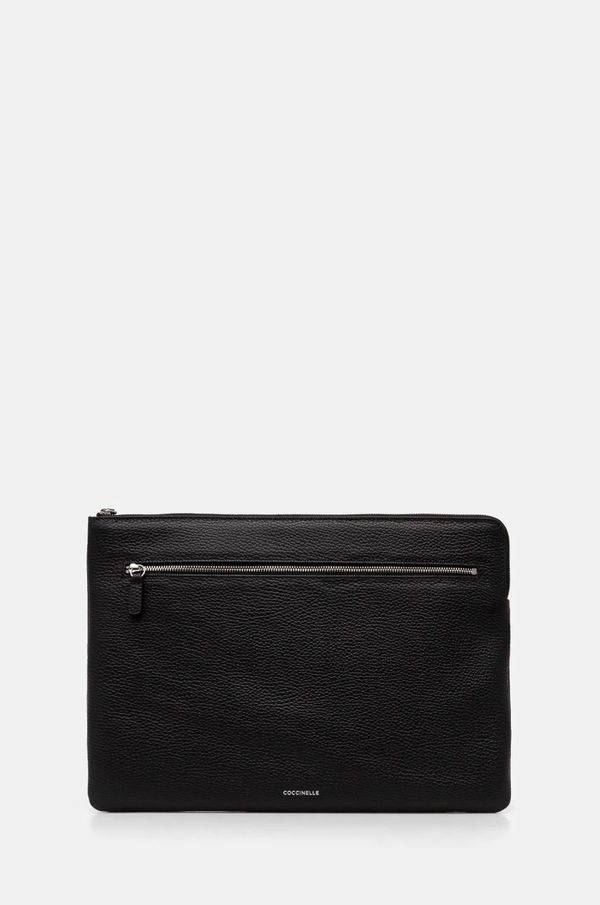 Coccinelle Usnjeni etui za prenosni računalnik Coccinelle črna barva, E5 MUK 86 01 01