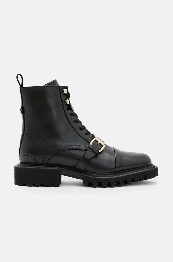 AllSaints Usnjeni gležnarji AllSaints Tori Boot ženski, črna barva, W119FB