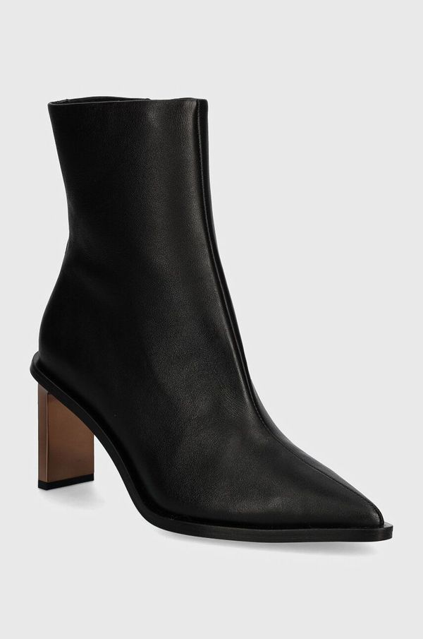 Calvin Klein Usnjeni gležnarji Calvin Klein ANKLE BOOT 70 LTH ženski, črna barva, HW0HW02092