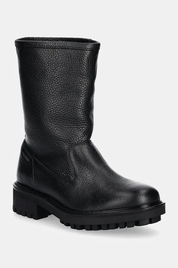 Calvin Klein Usnjeni gležnarji Calvin Klein FLAT BIKER BOOT LTH