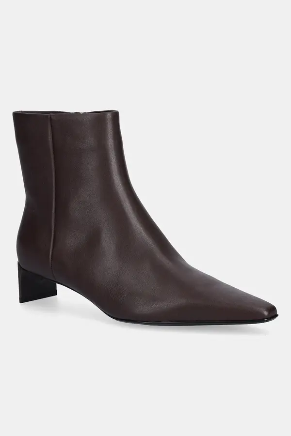 Calvin Klein Usnjeni gležnarji Calvin Klein SET BACK KITTEN HEEL ANKLE BOOT
