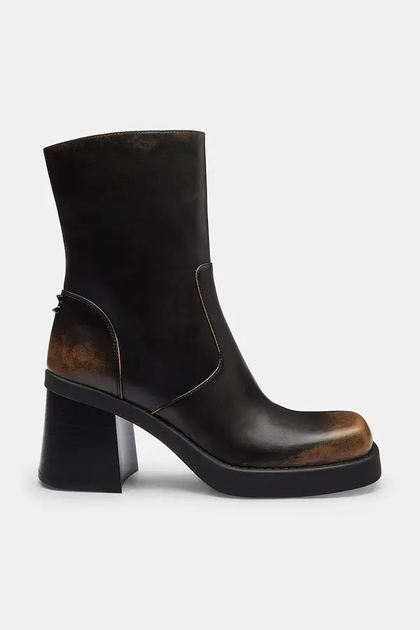 Coach Usnjeni gležnarji Coach Sculpted C Loved Leather Bootie