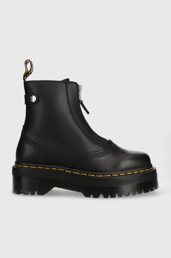 Dr. Martens Usnjeni gležnarji Dr. Martens Jetta ženski, črna barva