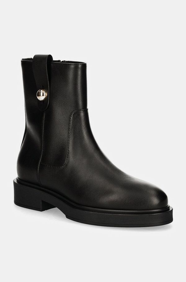 Furla Usnjeni gležnarji Furla Sfera Ankle Boot ženski, črna barva, YI51CIT WU0000 O6000