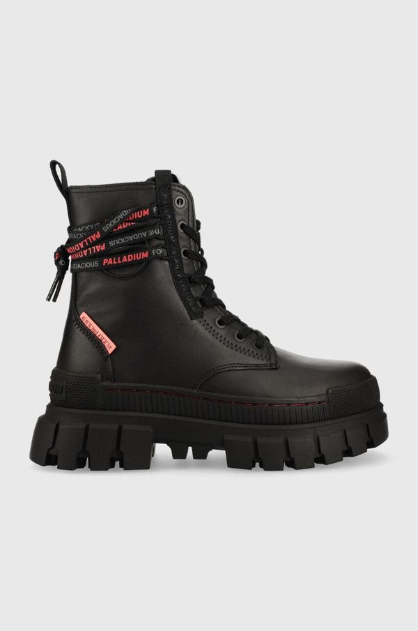 Palladium Usnjeni gležnarji Palladium Revolt Boot Lth ženski, črna barva