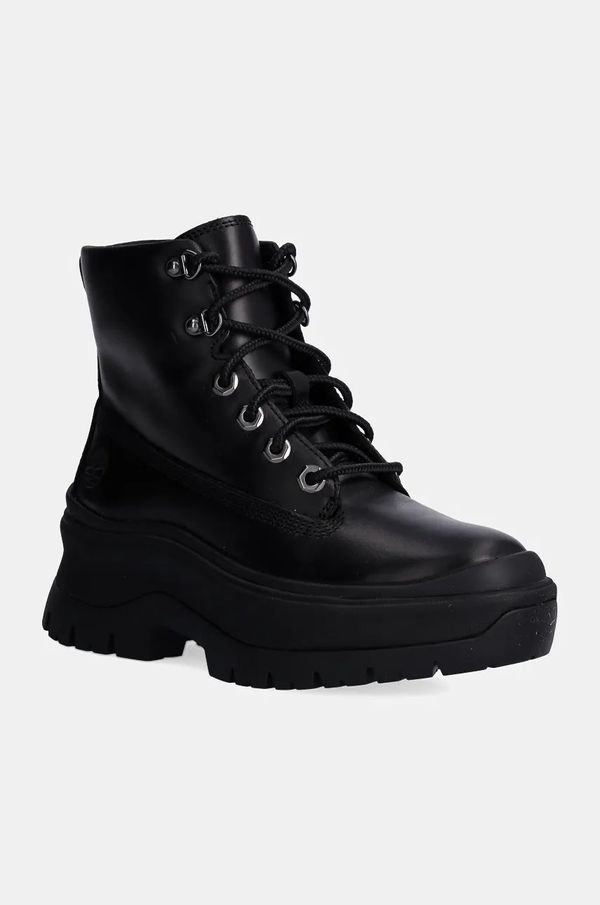 Timberland Usnjeni gležnarji Timberland Roxie Lane ženski, črna barva, TB0A295JW021