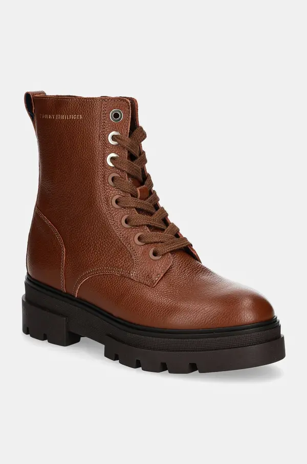 Tommy Hilfiger Usnjeni gležnarji Tommy Hilfiger BICOLOR LEATHER LACE-UP