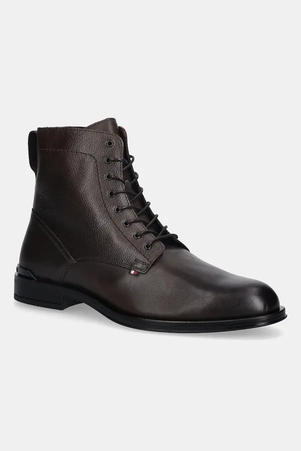 Tommy Hilfiger Usnjeni gležnarji Tommy Hilfiger CORPORATE HILFIGER LTH ZIP BOOT
