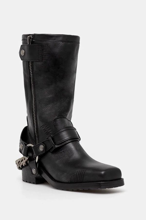 Zadig&Voltaire Usnjeni gležnarji ZADIG&VOLTAIRE Igata Boots ženski, črna barva, SWCT00865