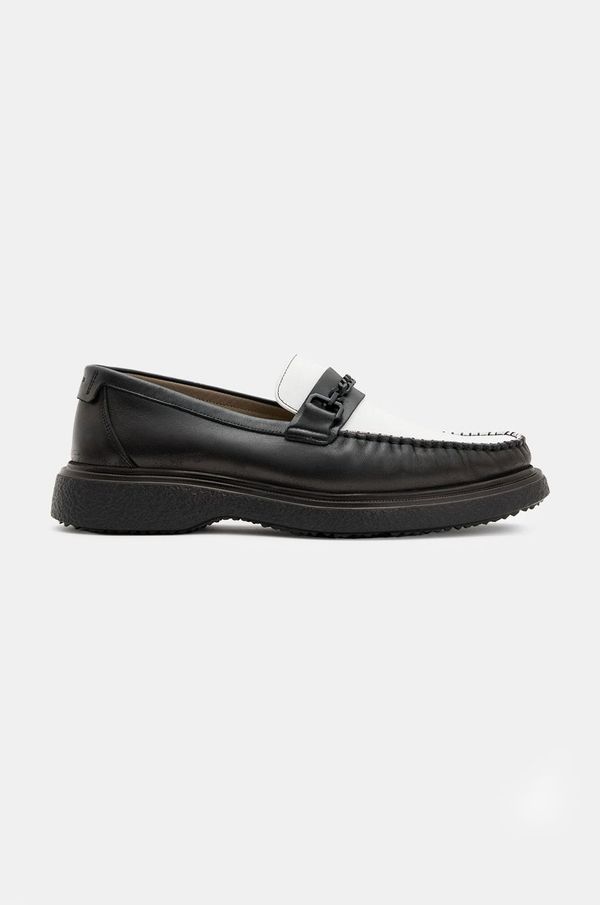 AllSaints Usnjeni mokasini AllSaints Gibbs Chain Loafer moški, črna barva, M011FB