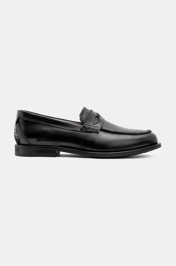 AllSaints Usnjeni mokasini AllSaints Harmon Loafer moški, črna barva, M024FB