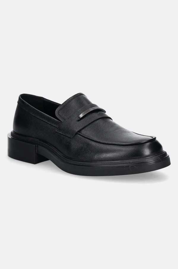 Calvin Klein Usnjeni mokasini Calvin Klein MOCCASIN CDR moški, črna barva, HM0HM01774