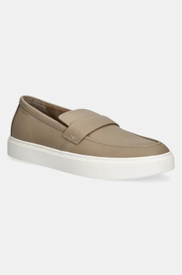 Calvin Klein Usnjeni mokasini Calvin Klein MOCCASIN LTH UNLINED moški, rjava barva, HM0HM01813