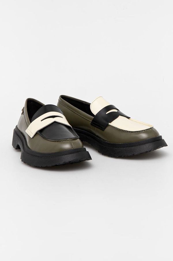 Camper Usnjeni mokasini Camper TWS ženski, zelena barva, K201116-040