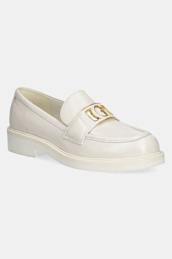 Guess Usnjeni mokasini Guess SHUTTLE ženski, bež barva, FLPSHU LEA14