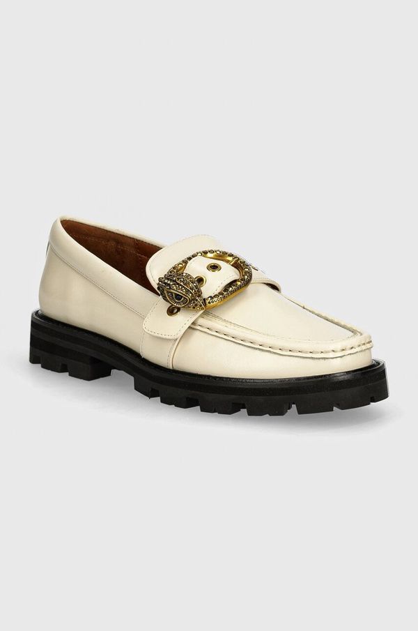 Kurt Geiger London Usnjeni mokasini Kurt Geiger London Mayfair Chunky Loafer ženski, bež barva, 573010109