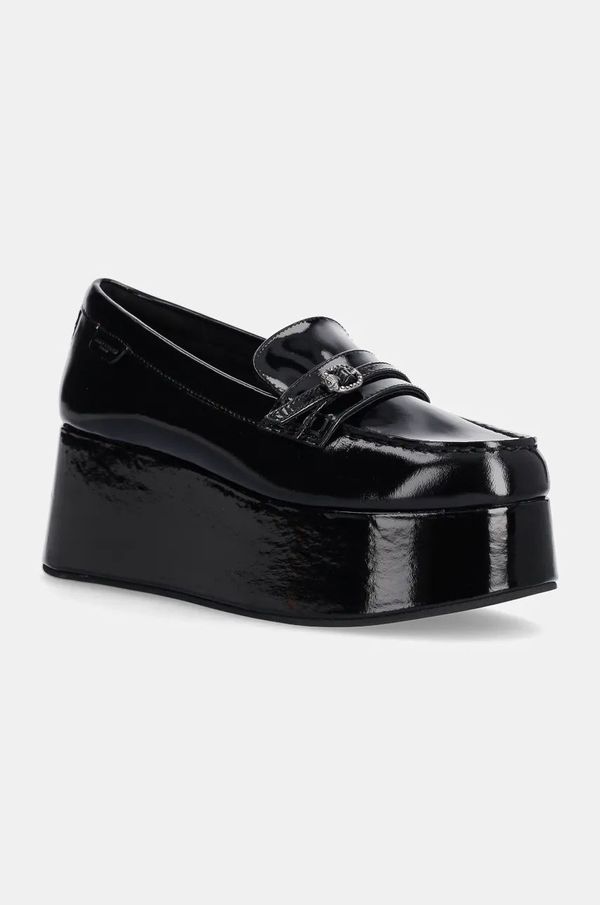 Kurt Geiger London Usnjeni mokasini Kurt Geiger London Mayfair Flatform Loafer ženski, črna barva, 3518100309