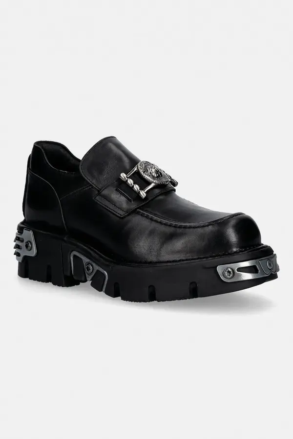 New Rock Usnjeni mokasini New Rock CRUST NEGRO, REACTOR NEGRO TOBERAS
