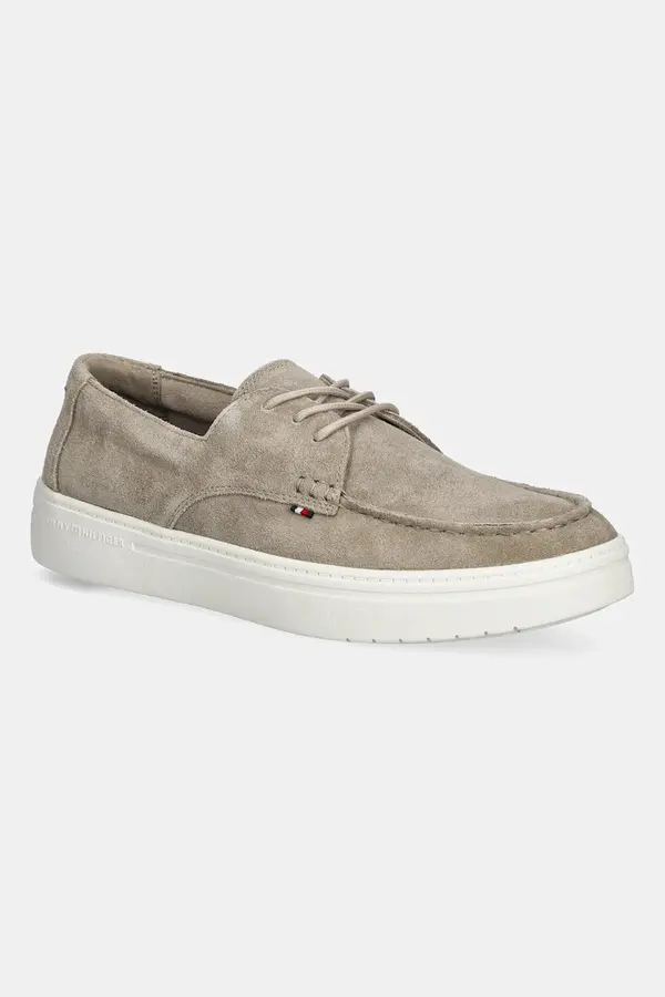 Tommy Hilfiger Usnjeni mokasini Tommy Hilfiger SUEDE STITCH TOE HYBRID