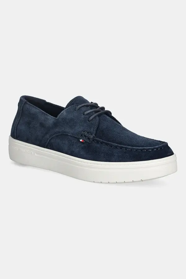 Tommy Hilfiger Usnjeni mokasini Tommy Hilfiger SUEDE STITCH TOE HYBRID